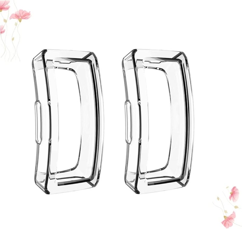 Fitbit Inspire HR TPU Protective Case 2 Pack Transparent White Shockproof Lightweight Cover - Image 2